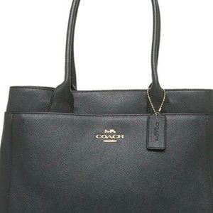 Large Coach Genuine crossgrain leather Satchel